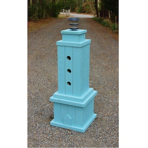 Downloadable Woodworking Plans for a 4ft. Lawn Lighthouse made of Treated 2 x 4&#39;s. Illustrated Plans with Photos!