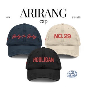 BTS world tour merchandise Arirang inspired cap with minimalist Korean traditional design, aesthetic Kpop hat for ARMY fans