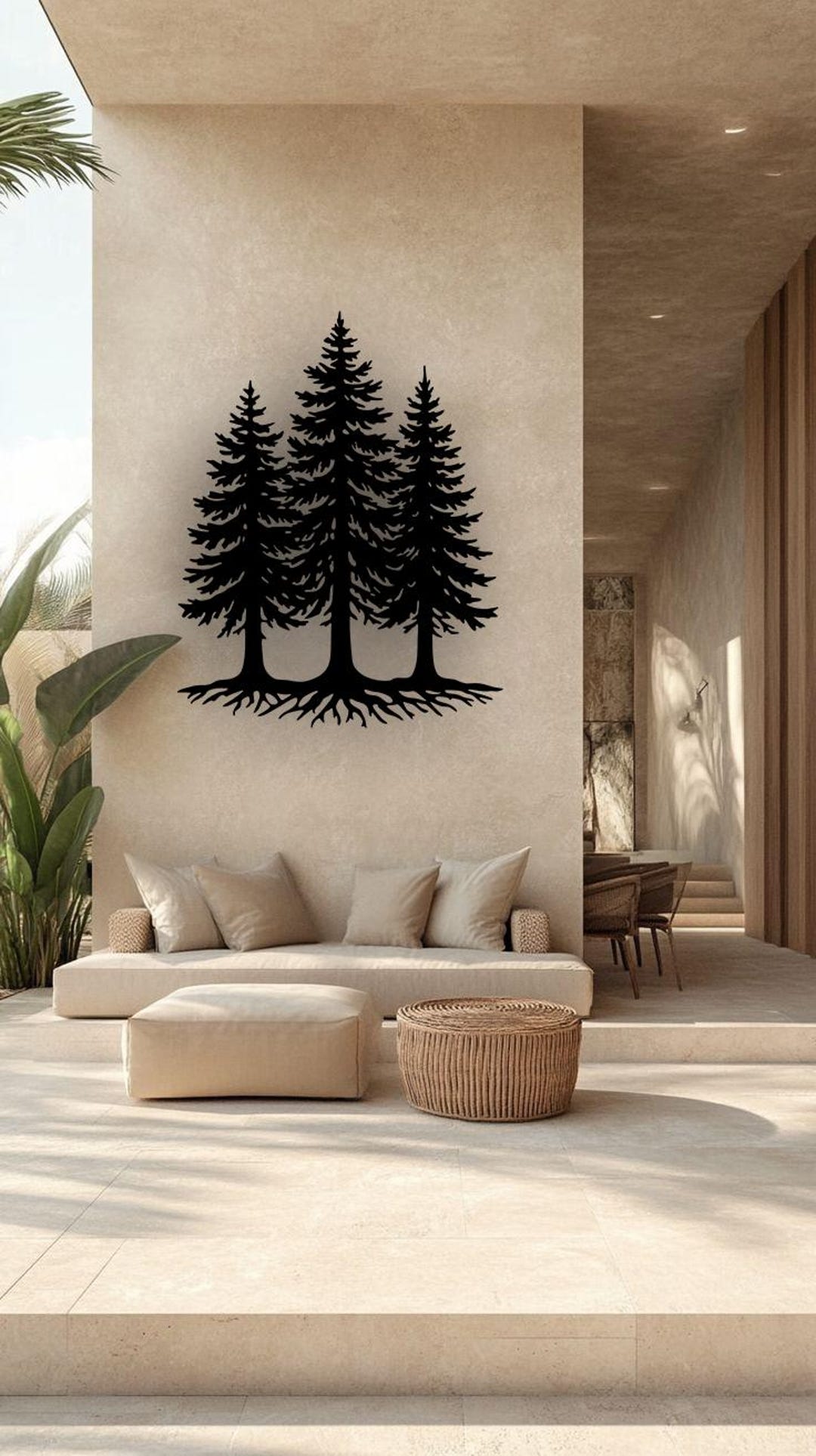 Metal Pine Tree Wall Art: Modern Woodland Decor - Etsy