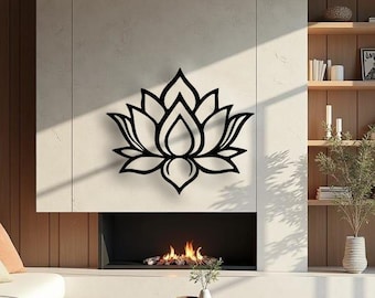Lotus Flower Metal Wall Art: Modern Minimalist Decor