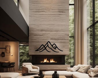 Minimalist Mountain Metal Line Art: Modern Wall Decor