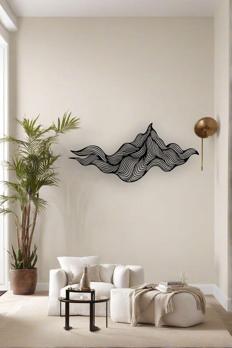 Abstract Metal Wall Art, Modern Minimalist Black Steel Sculpture - Etsy