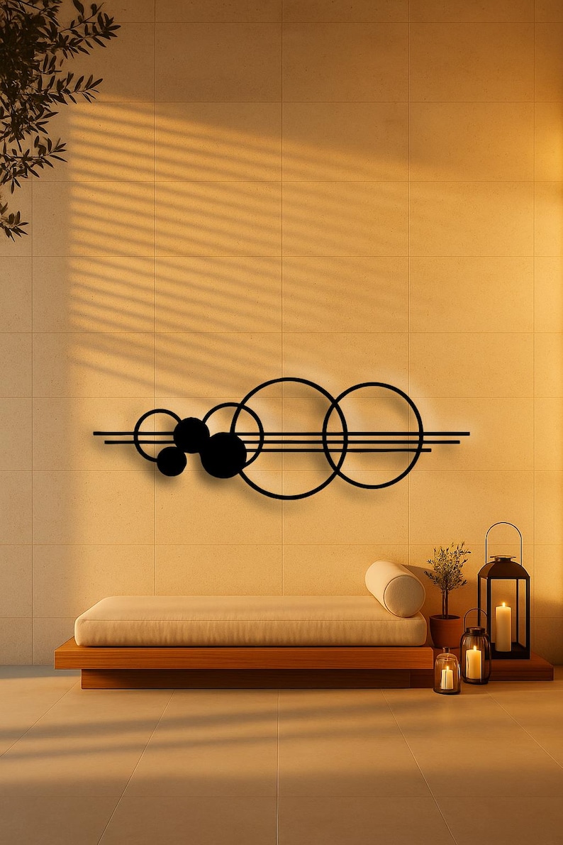 Linear Orbit Metal Wall Art,metal Circular Geometric Wall Art ...