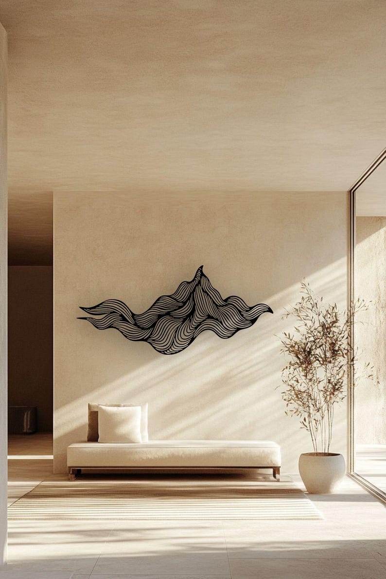 Abstract Metal Wall Art, Modern Minimalist Black Steel Sculpture - Etsy