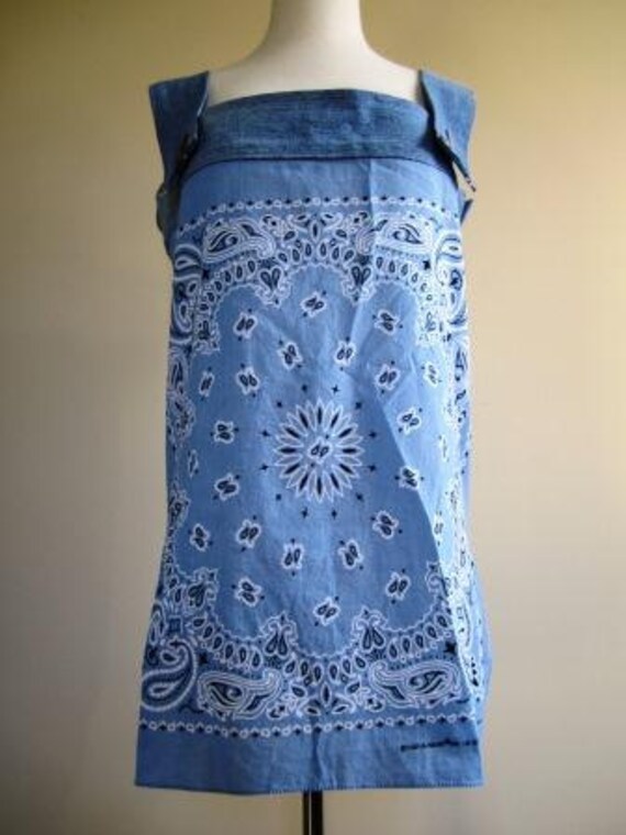CLEARANCE Bandanna Blouse Blue Jean Denim Western Top Ladies Etsy