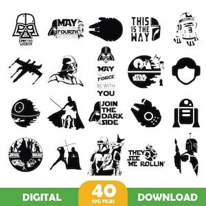 Star Wars Mandalorian Symbols SVG, DXF, EPS, Png, Jpg, Pdf, Cut file for Cricut and Silhouette, Digital Download, Instant Download