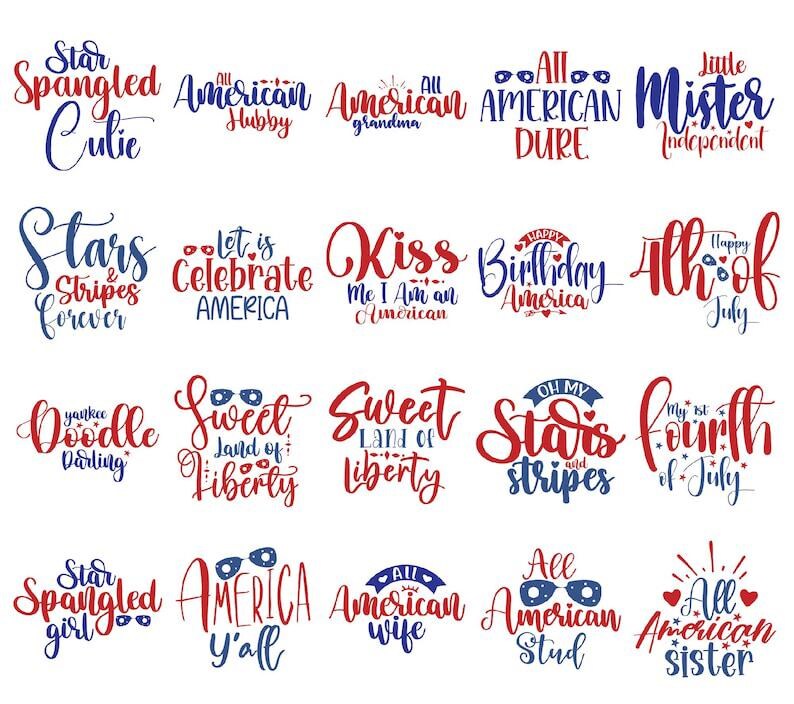 4th of July SVG Bundle, Independence Day PNG PDF - Etsy