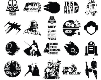 Mandalorian Gifts SVG | Star Wars Birthday Decor Cut File | Mando Helmet, Mythosaur Signet, & Grogu Symbols | Instant Digital Download
