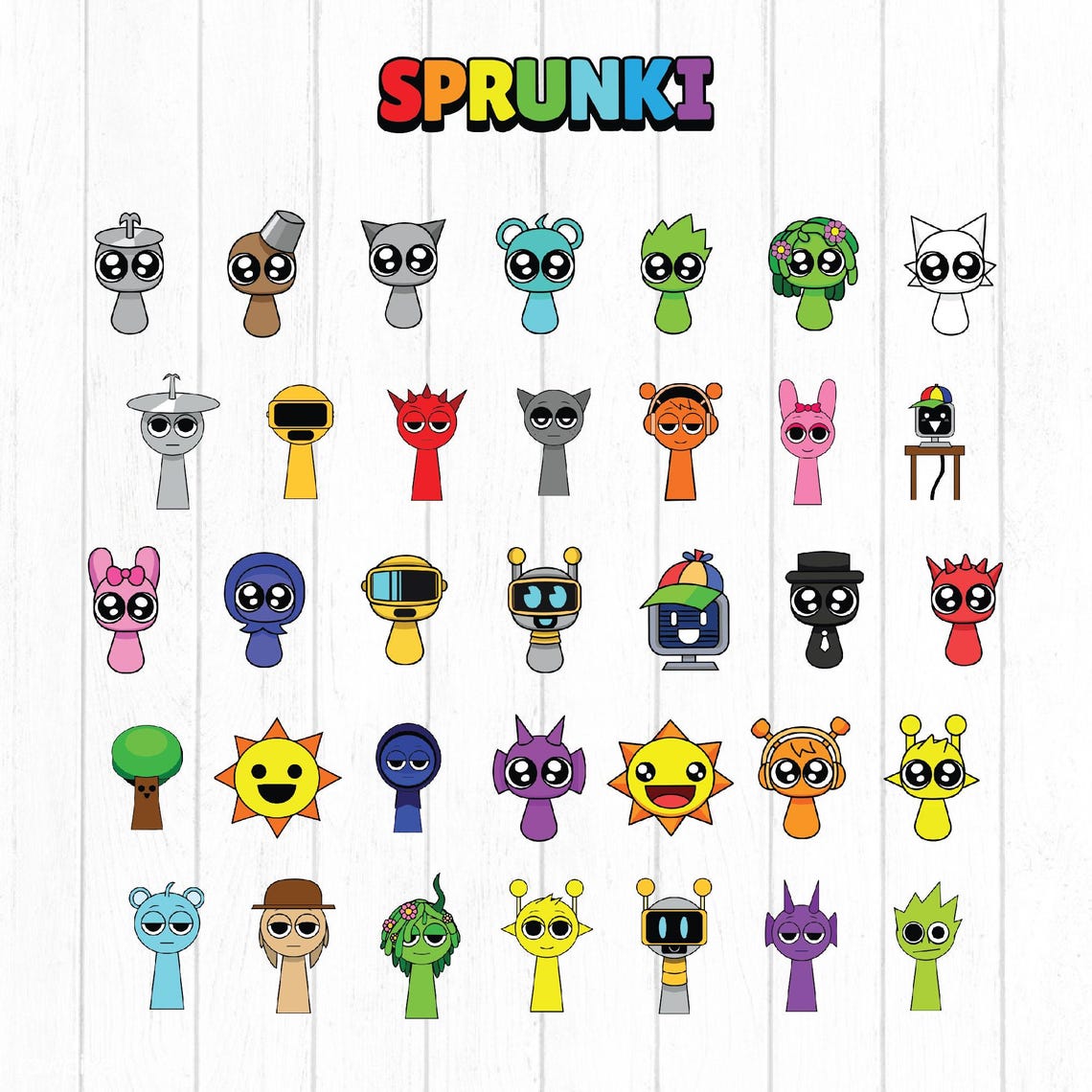Sprunki SVG Bundle for Incredibox Fans, Gaming Clipart for Gamer