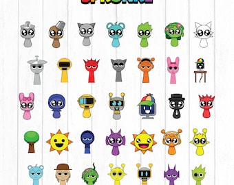 Sprunki SVG Bundle for Incredibox Fans, Gaming Clipart for Gamer Birthday Shirts,