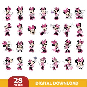 Minnie Maus SVG Bundle, Prinzessin Kerze Geburtstag, Minnie Maus Clubhaus, Minnie Kopf Schmuck, Instant Download