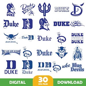 Diseños SVG y PNG de los Duke Blue Devils, SVG y PNG de los Duke Blue Devils, SVG para camisetas, archivos vectoriales, silueta de Duke, descarga digital, Cricut