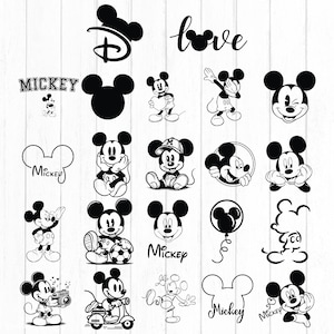 Paquete SVG de Mickey Mouse con capas de cabeza, SVG de camiseta de cumpleaños, archivos SVG de taza para Cricut, archivos SVG para Cricut, para Silhouette