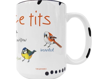 Mug oiseau beaux seins - tasse à café 15 oz, tasse amateur d&#39;oiseaux, cadeau pour amoureux des oiseaux, tasse oiseau, observateur d&#39;oiseaux
