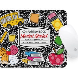 Personalized Teacher Mouse Pad: Custom Composition Notebook Design