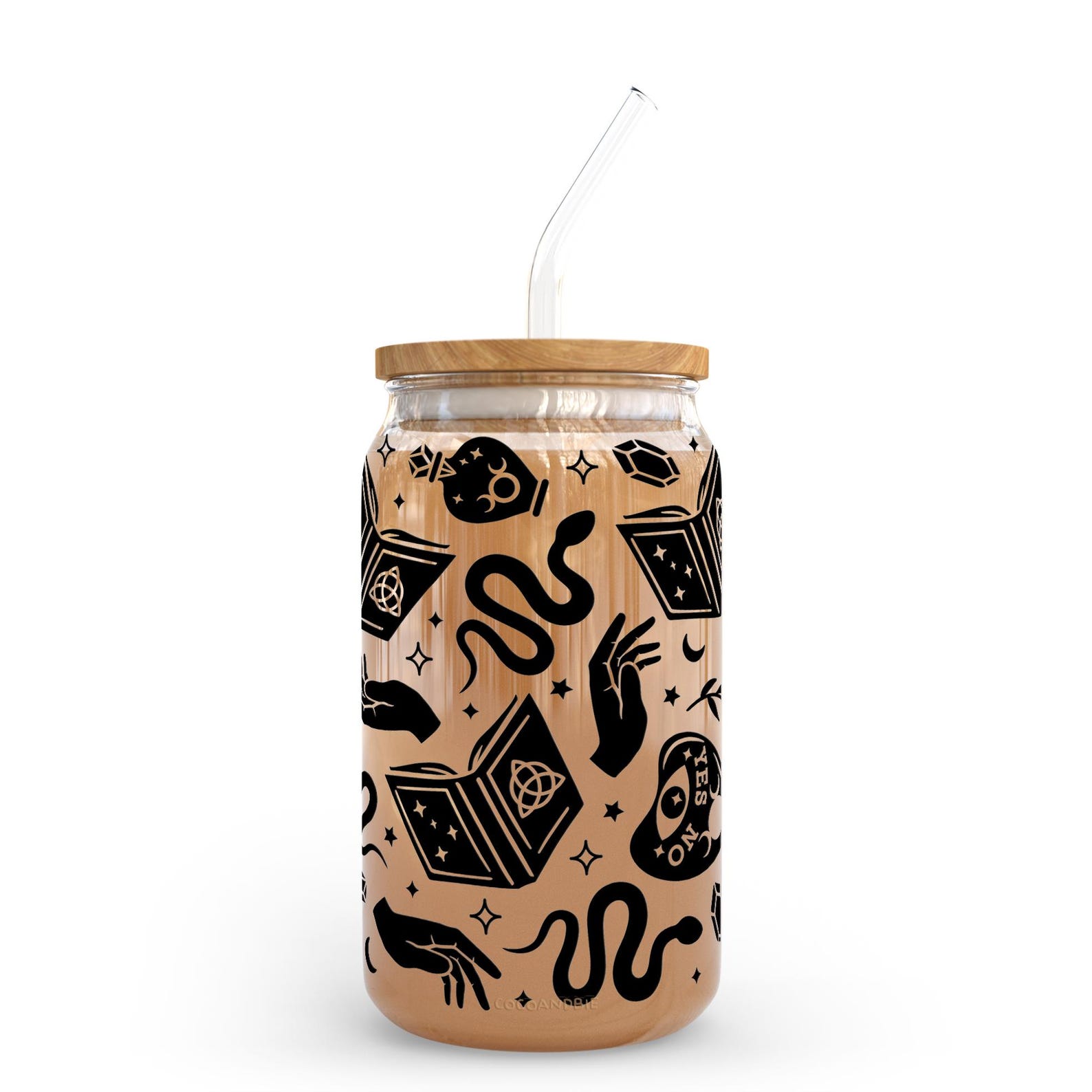 Witchy Spell Craft Glass Can Cup: Goth Iced Coffee Cup With Lid & Straw ...
