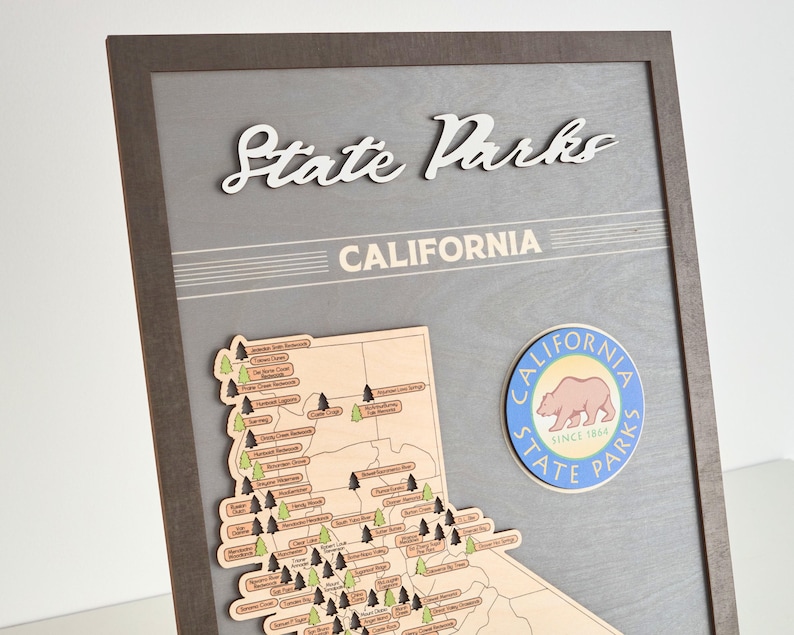 Handmade Wooden California State Parks Travel Map: Record Your Visits ...