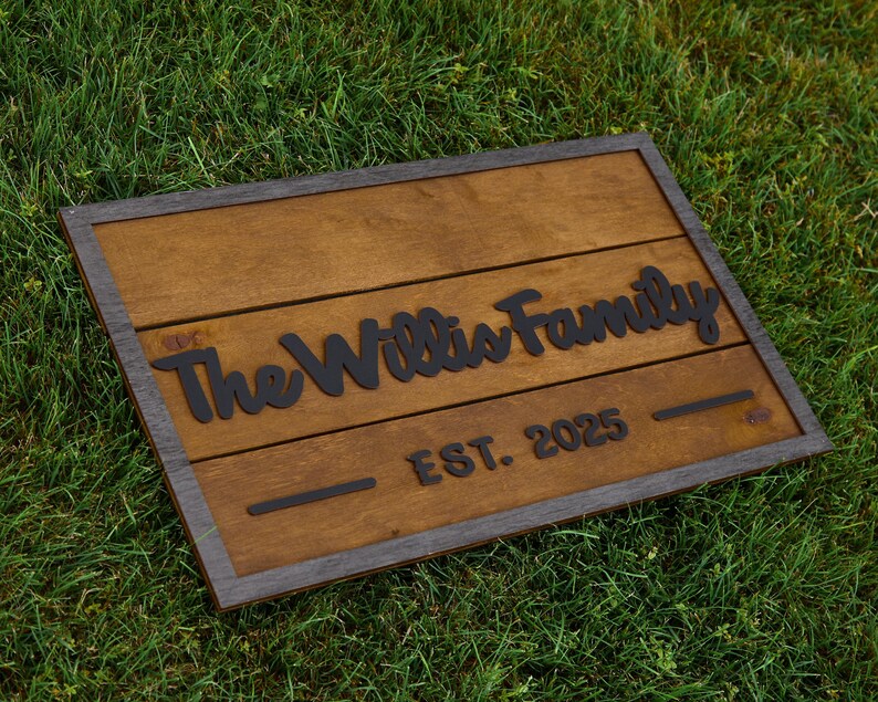 Custom Wood Family Name Sign, Anniversary Gift, Farmhouse Decor - Etsy