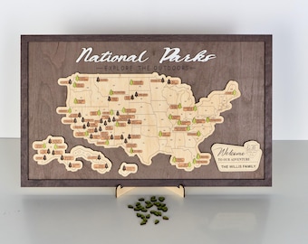 Handmade National Parks Travel Map: US Adventure Tracker