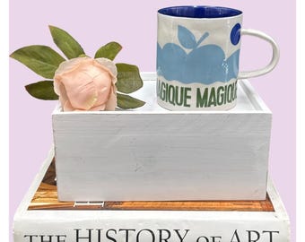 Hotel Magique Anthropologie "Apple" Mug Pale Blue & White Ceramic Designer Milou Neelen 12oz Capacity