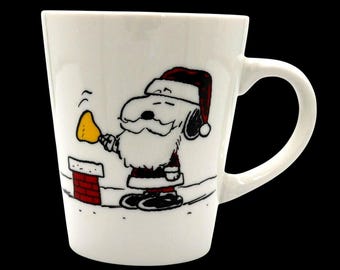 Santa Snoopy Bell Ringer Stoneware Coffee Mug