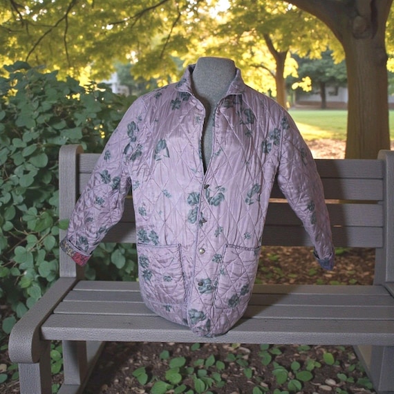 100% Silk Patchwork  Jacket, Size Medium, Reversi… - image 4