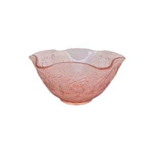 sandwich Peach (Pink) 10in Salad Bowl By Tiara Indiana Glass,MCM