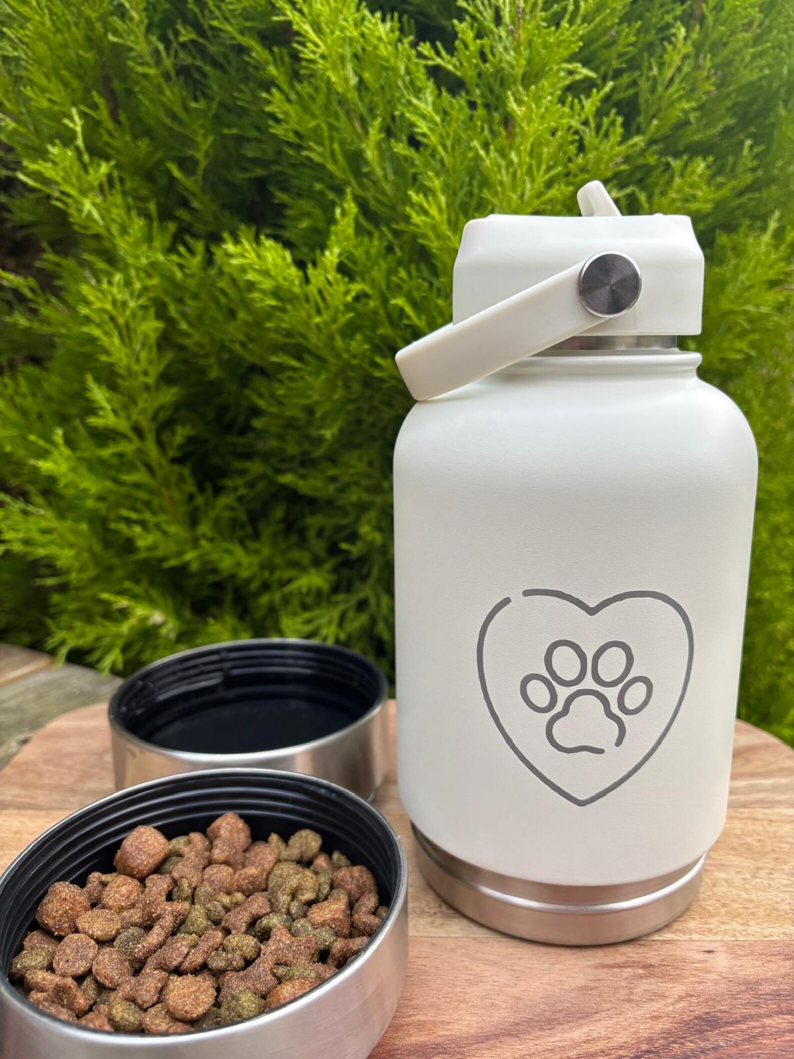 3-in-1 Flask dog pet walking camping hiking outdoor quality water flask with x2 pet bowls