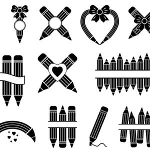 Pencil Svg, Pencil layered Png, Vector Pencil, School Pencil Svg, School Svg, Pencil Clipart, Pencil Cut File, Instant Download, Silhouette