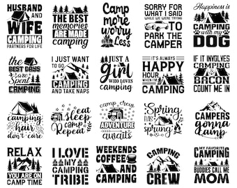 Camping SVG-paket: Utomhusäventyrsdesigner för Cricut