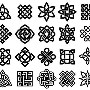 Celtic Knot SVG Bundle, Celtic PNG Bundle, Celtic Clipart, Celtic SVG Cut Files for Cricut, Knots Clovers Crosses Bundle, Celtic Knot Svg