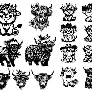 Highland Kuh svg niedlich, Highland Kuh svg Bundle Baby Kuh svg, Kuh Png, Cricut, Clipart, Cut Files, Highland Kuh Clipart, Highland Cow Bundle