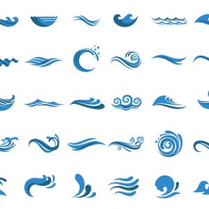 Wave Bundle SVG, PNG, Digital Cut File, Commercial Use, Instant Download, Ready to Cut, Wave Svg, Wave Cut File, Drop Svg, Wave Vector png