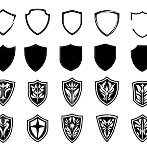 Shield SVG Bundle, Shield PNG Bundle, Shield Clipart, Shield SVG Cut Files for Cricut, Shield Silhouette, Badges Svg Png, Badge Svg png dxf