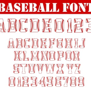 Baseball Font SVG: Varsity Letters, Numbers (Cut File)