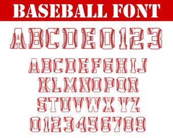 Baseball Font SVG: Varsity Letters, Numbers (Cut File)