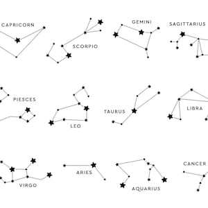 Sternzeichen Konstellation, Sternzeichen Konstellation, Horoskop Konstellation, Astrologie Konstellation, digitaler Download