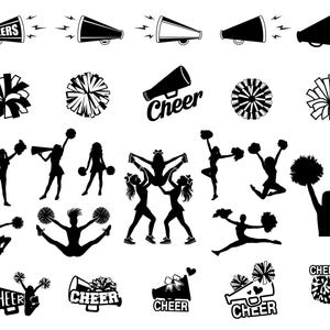 Cheerleader Svg Bundle, Cheerleader Clipart, Cheerleading Svg, Cheerleader Cut Files for Cricut, Cheerleader Silhouette, Cheer Svg,Png,Dxf