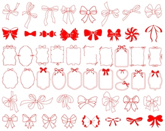 Bow SVG Bundle: Ribbon, Hair Bow, & Frame Designs (Digital Download)