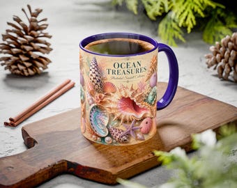 Seashell Mug  Coastal Coffee Mug Beach House Decor Ocean Lover Gift  Shell Collector Cup  Nautical Kitchen Mug  Beach Lover Gift