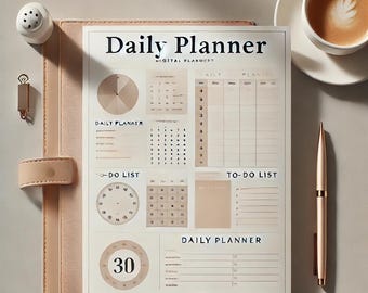 Daily Planner PDF, Minimalist Daily Organizer to Print or Fill Out, Productive Daily Planning