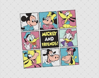 Mickey y sus amigos retro PNG, vacaciones familiares (archivo digital)