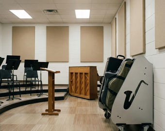 Saxophone Case Storage Rack for Music Teachers | Space-Saving, Mobile & U.S.A. Made