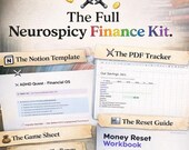 Cyberpunk ADHD Budget Bundle | Dark Mode Notion Template | Gamified RPG Finance Tracker | Doom Spending