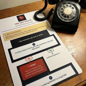 Senior Anti-Scam Printable Kit & Password Wheel | Elderly Fraud Prevention | Phishing Cheat Sheet PDF