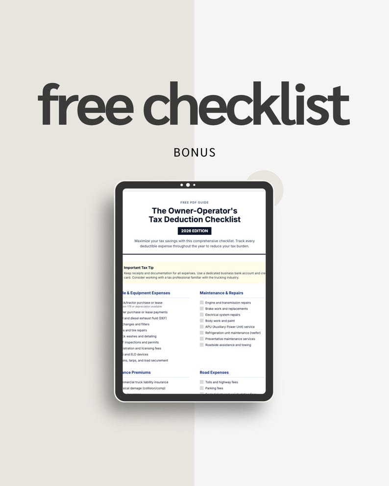 Owner Operator Trucking Bookkeeping Spreadsheet Excel | IFTA Calculator, Cost Per Mile & Profit Tracker image 2