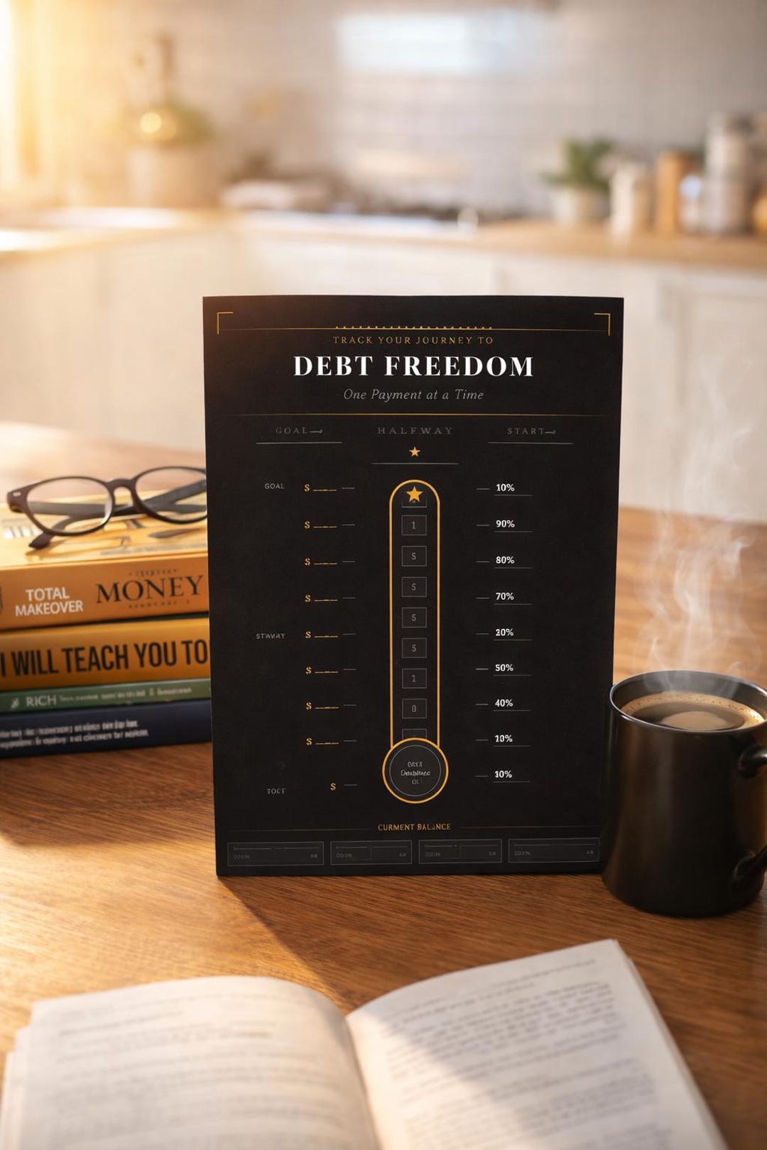 Debt Free Countdown Tracker | Visual Payoff Thermometer | Loan Progress ...