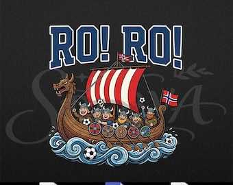 Ro Ro Norwegen Wikinger Schiff Fussball Norwegisch Fan Männer Frauen, PNG SVG Digitaler Download