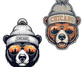 Chicago Football PNG Bundle , Retro Chicago Game Day Digital Design, Trendy Football Fan PNG, Chicago Bears Style Gift, DIgital Download