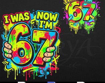 Bundle I Was 6, Now I Am 7 Shirt, Kids 7th Birthday Meme Tshirt, Colorful Six Seven Shirt, Viral Birthday Shirt (SVG PNG Digital download)
